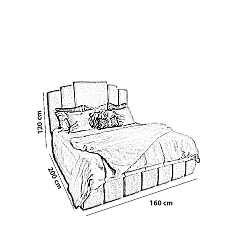 سرير كينج خشب كونتر وموسكي، 160*200*120 سم