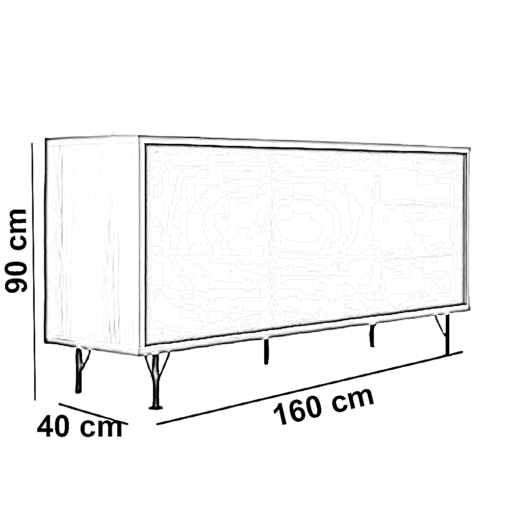 بوفيه خشب ام دي اف، 160*40*90 سم