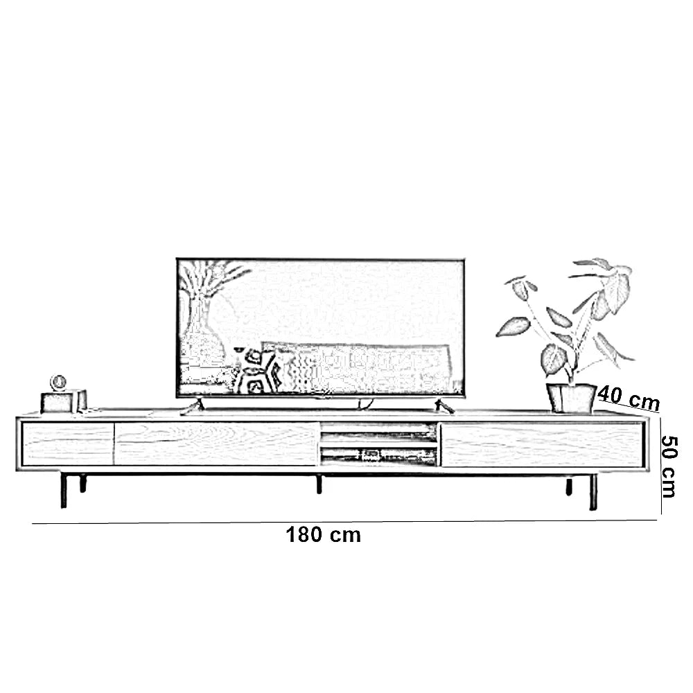 ترابيزة تليفزيون خشب كونتر، 180*40*50 سم