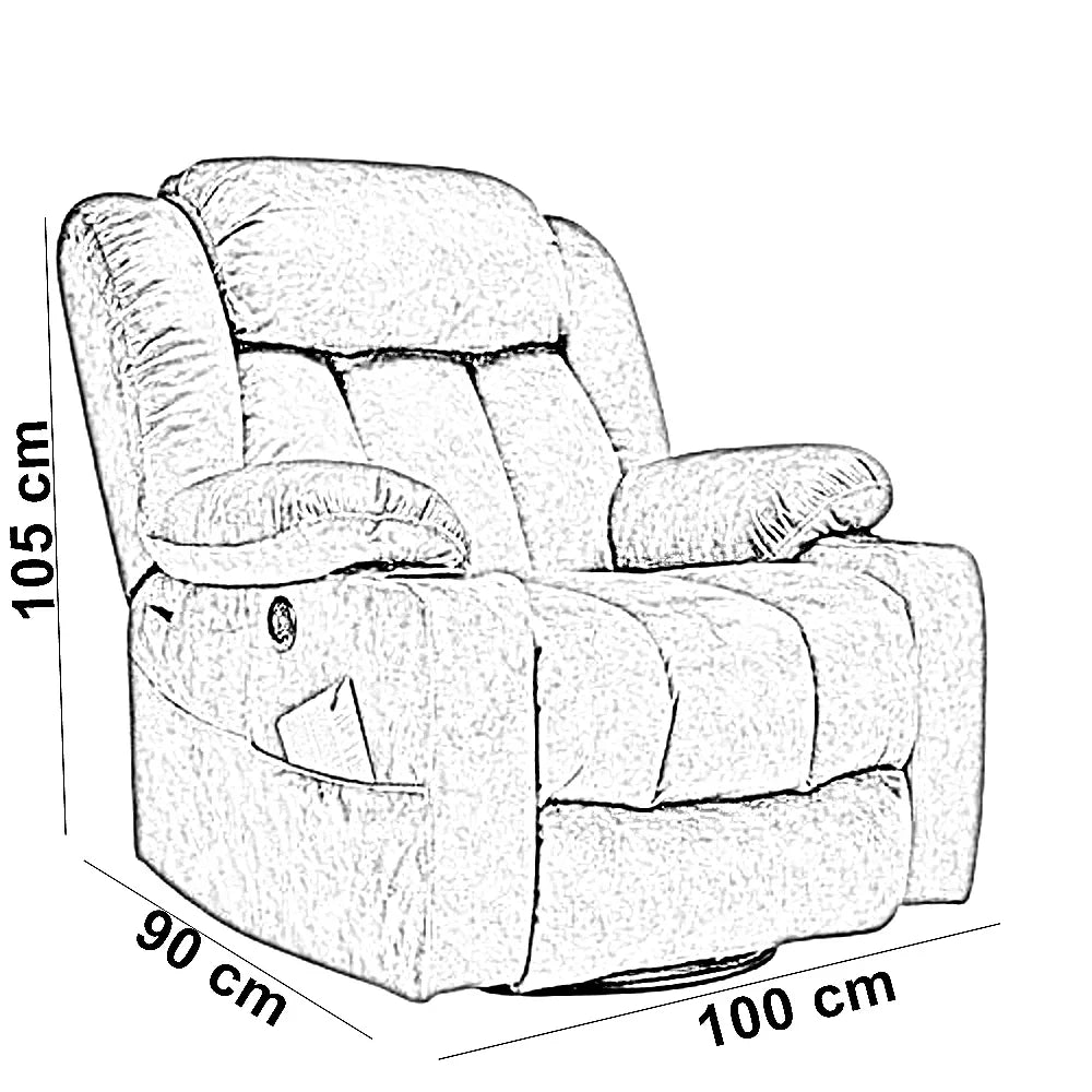 كرسي استرخاء ليزي بوي خشب زان، 100*90*105 سم - رمادي غامق