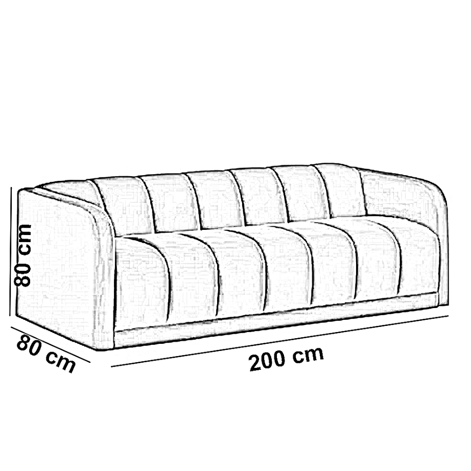 كنبة خشب زان أحمر، 200*80*80 سم