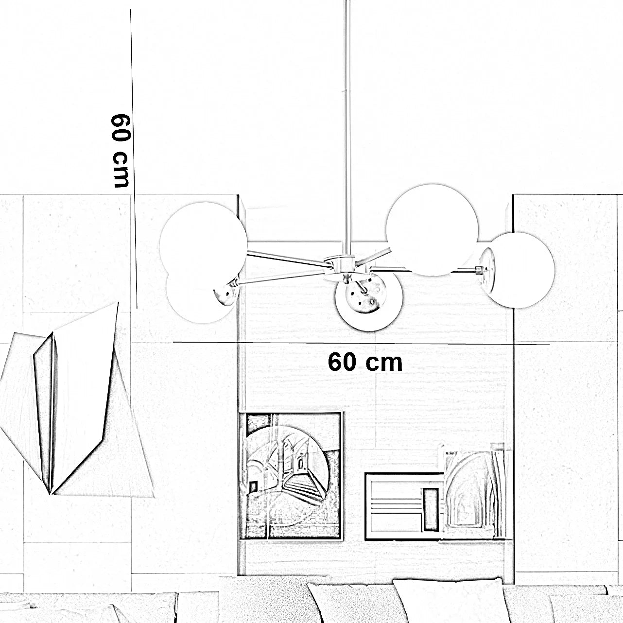 نجفة ستيل، 60*60 سم