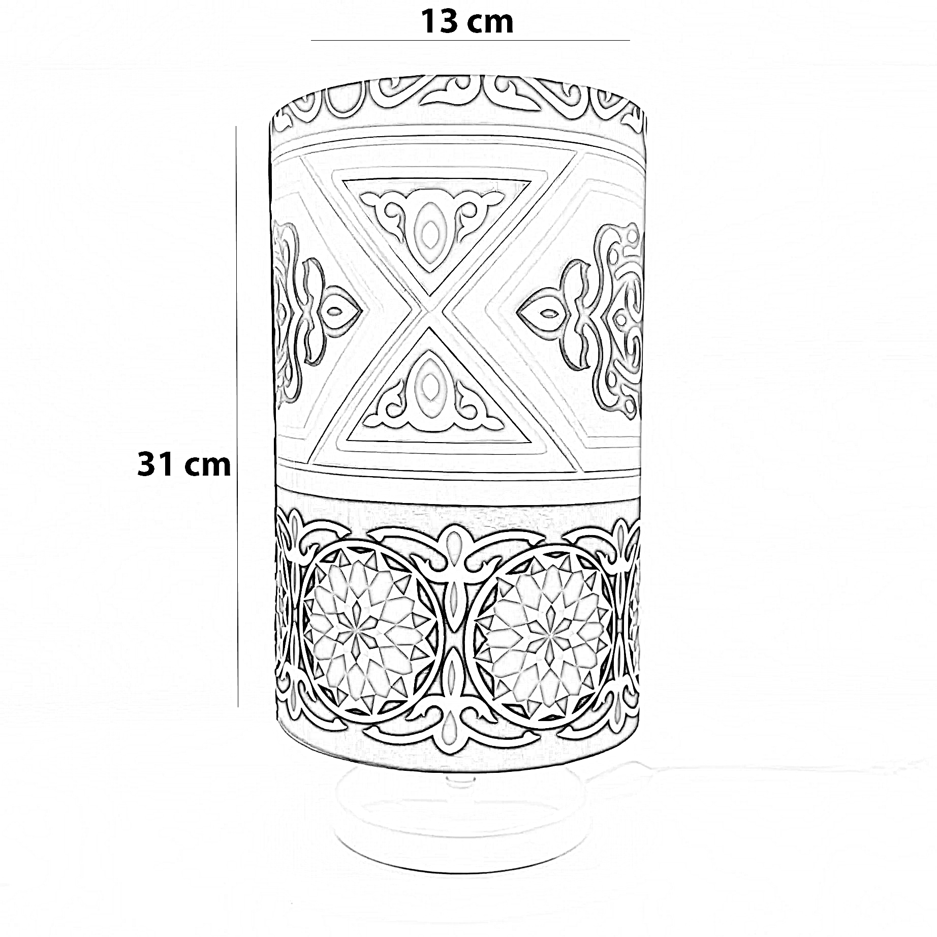أباجورة رمضانية قماش، 13*31 سم