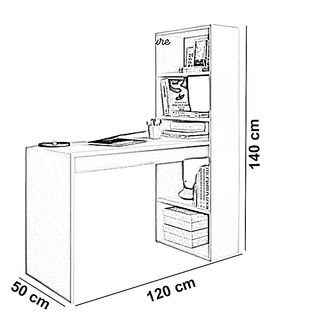 مكتب خشب ام دي اف، 120*50*140 سم