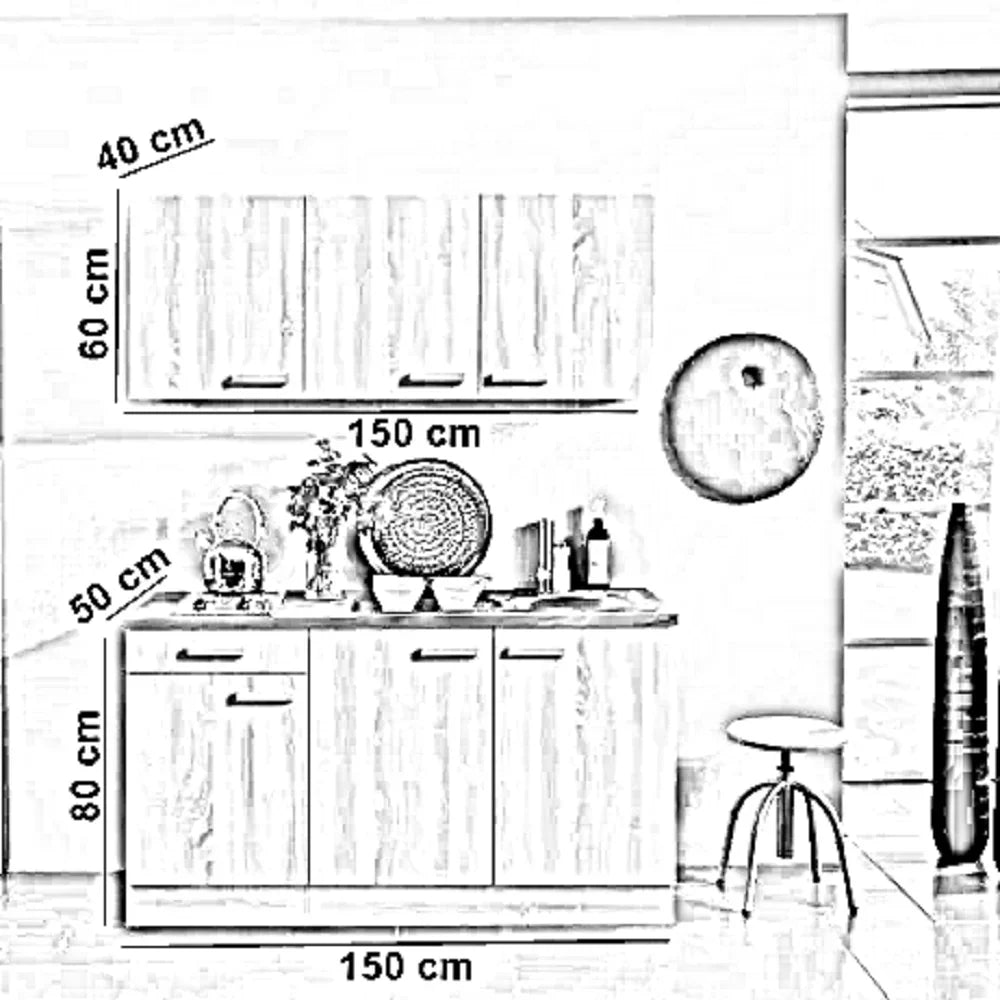 مطبخ ام دي اف أسباني، قطعتين