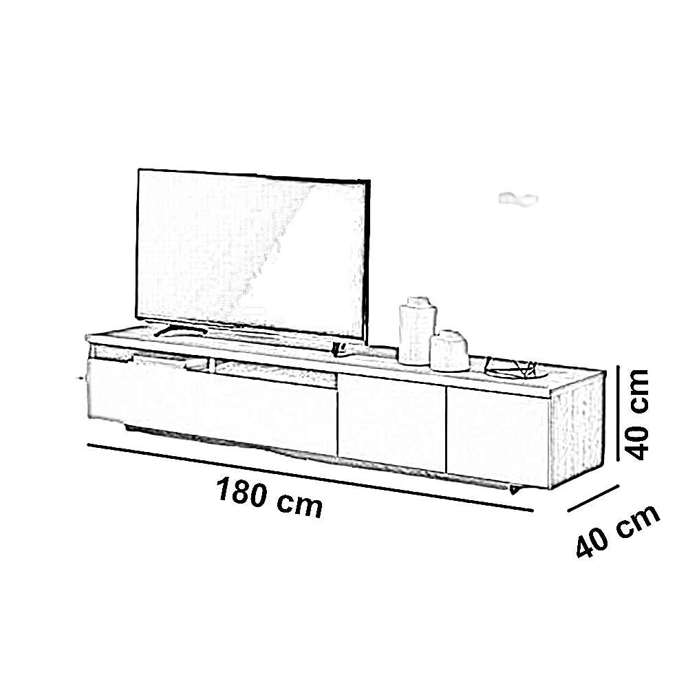 ترابيزة تليفزيون خشب ام دي اف، 180*40*40 سم