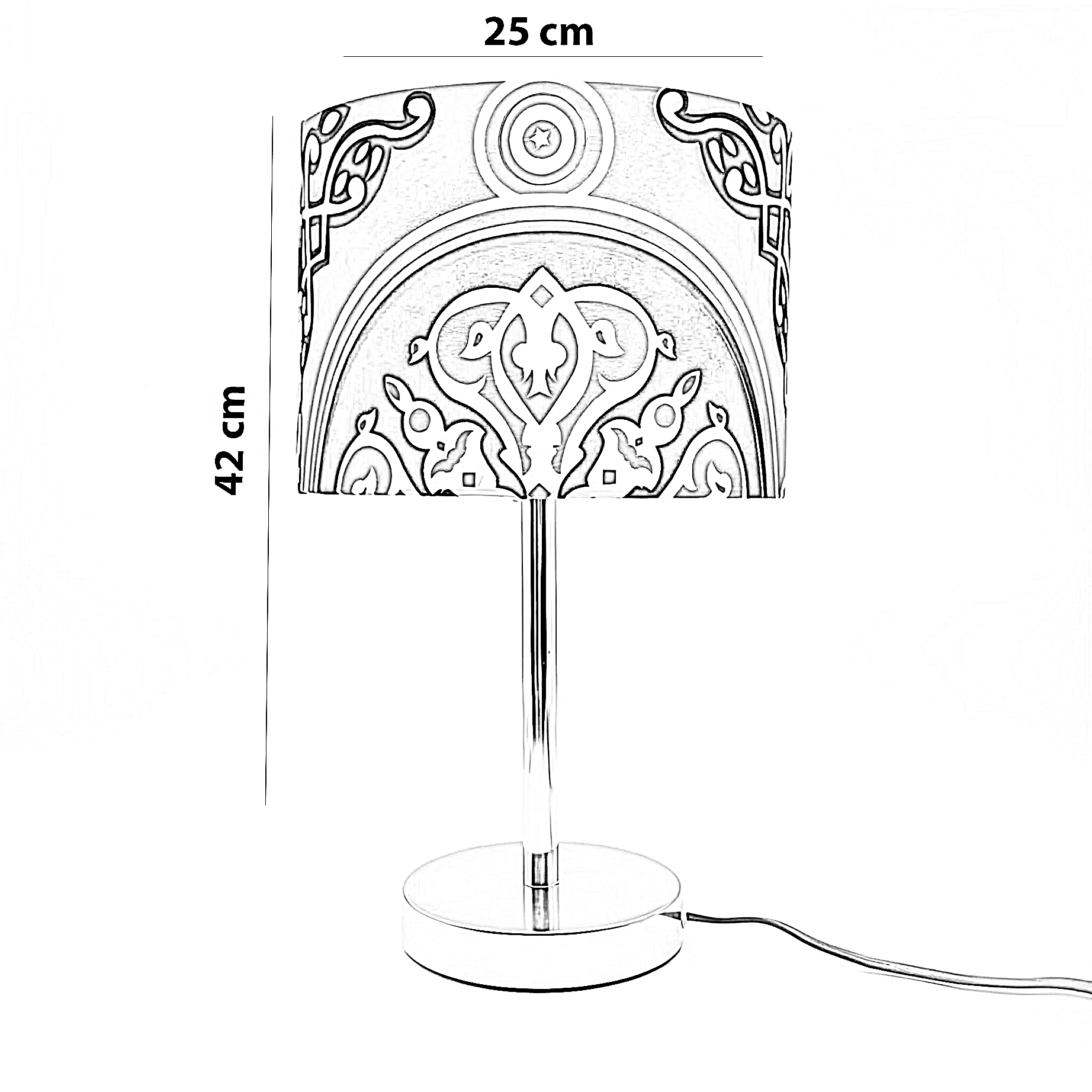 أباجورة رمضانية قماش، 25*42 سم