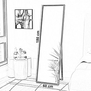 مرايا ستاند بإطار ستيل، 60×180 سم - صورة 3