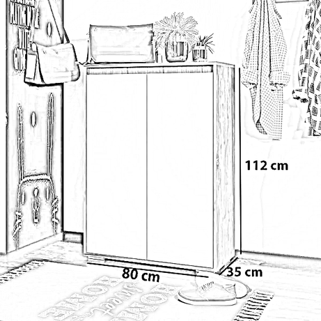 جزامة خشب ام دي اف، 80*35*112 سم