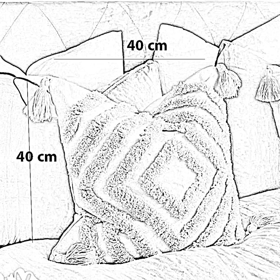 كوشن مكرمية قطن، 40*40 سم