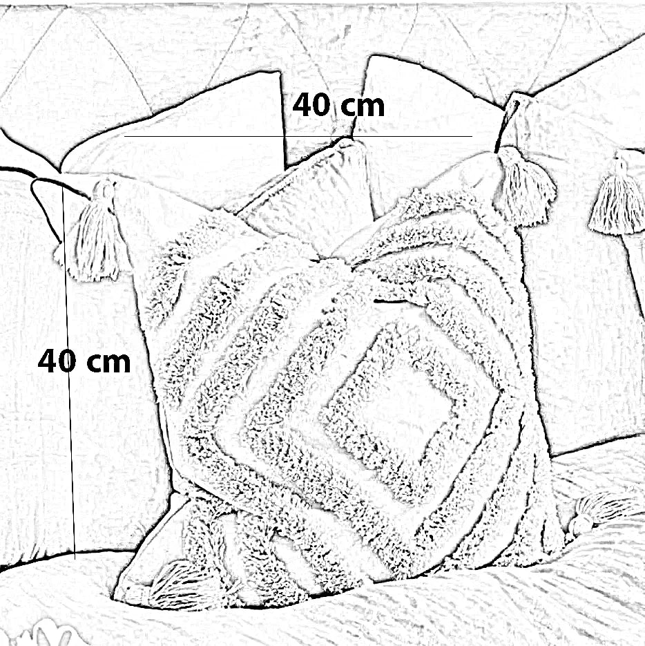كوشن مكرمية قطن، 40*40 سم