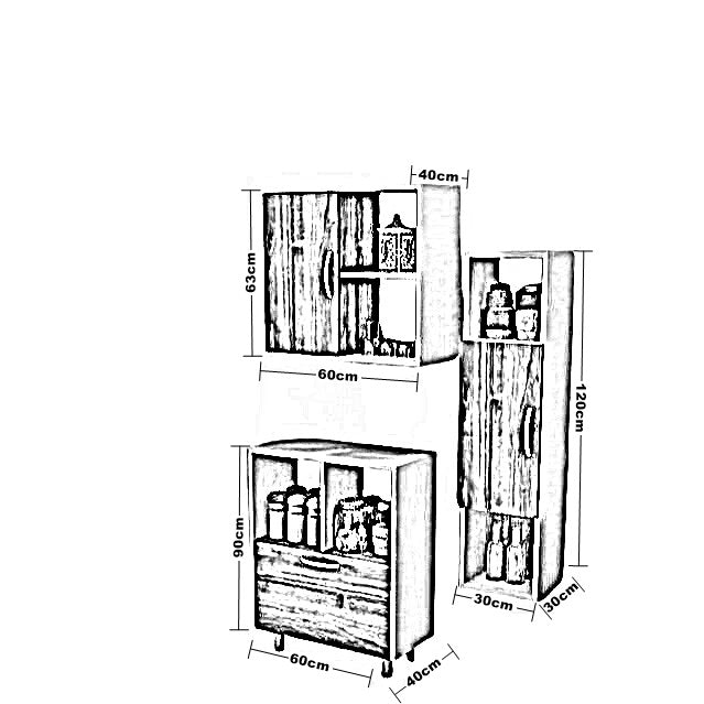 وحدات تخزين مطبخ ام دي اف