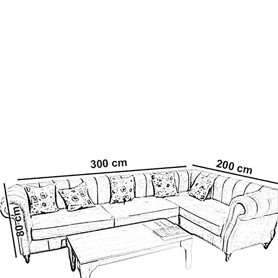 ركنة خشب زان أحمر، 300*200*80 سم