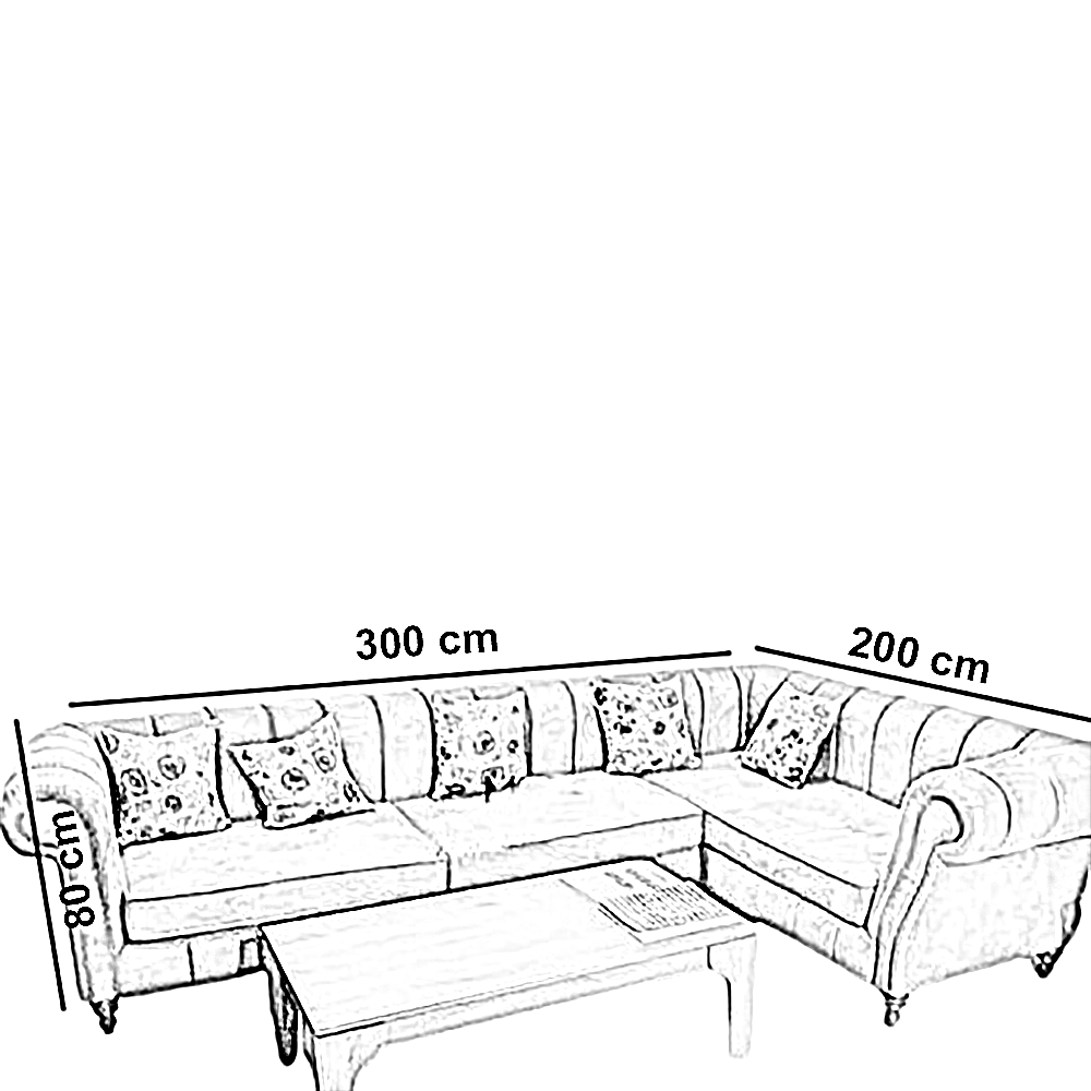 ركنة خشب زان أحمر، 300*200*80 سم