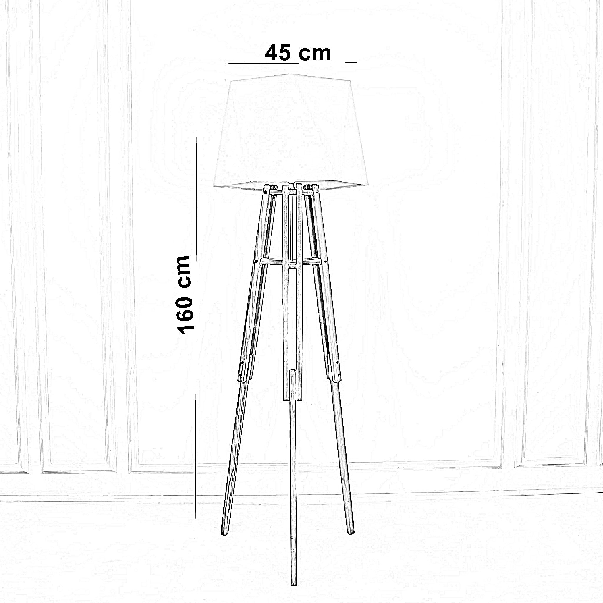 أباجورة أرضية خشب زان، 45*160 سم