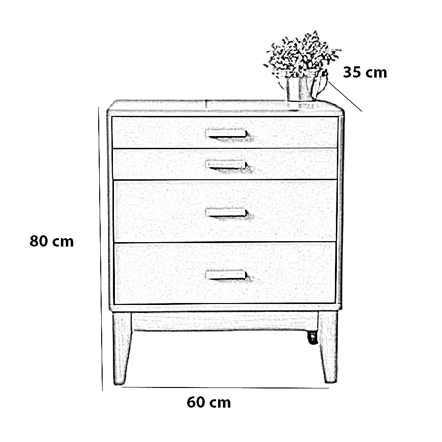 وحدة أدراج خشب كونتر و موسكي، 60*35*80 سم