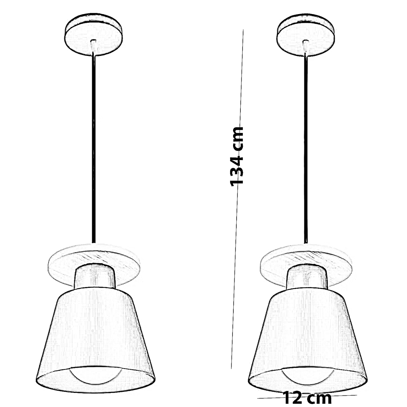 نجفة معدن وخشب زان، 12*134 سم