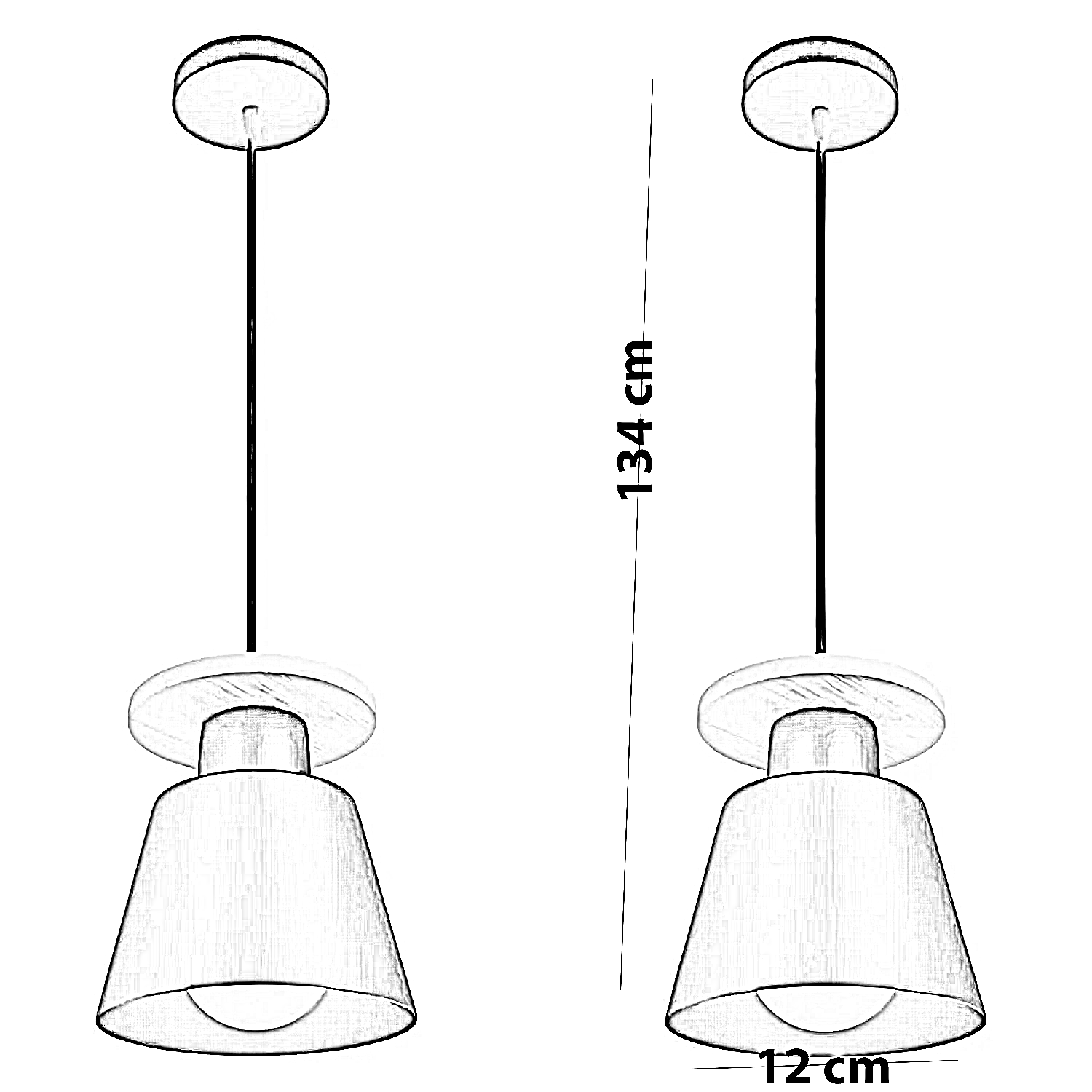 نجفة معدن وخشب زان، 12*134 سم