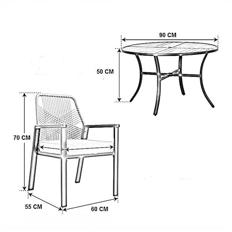 طقم سفرة خارجي ستيل و دوبار، 5 قطع