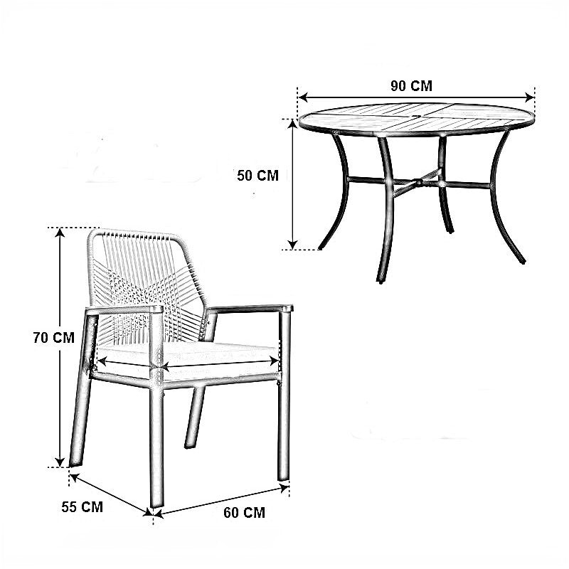 طقم سفرة خارجي ستيل و دوبار، 5 قطع