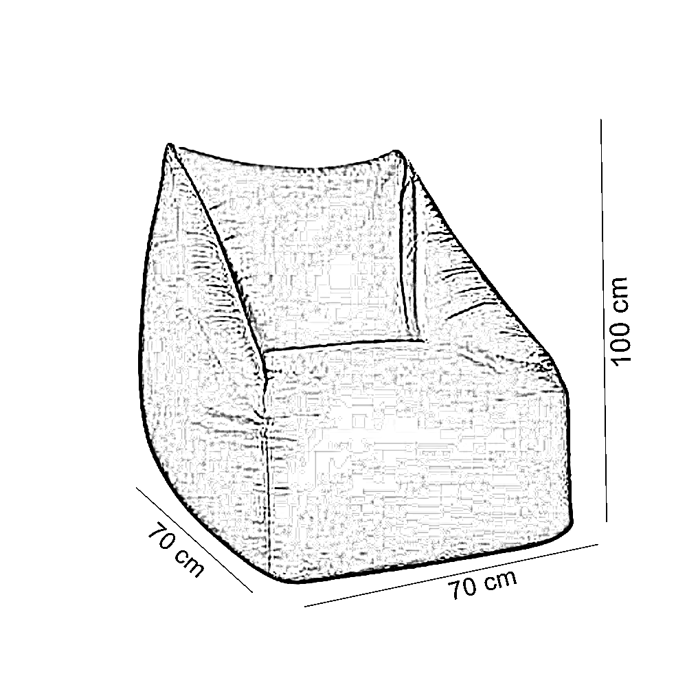 بين باج وتر برووف، 70*70*100 سم - لبني
