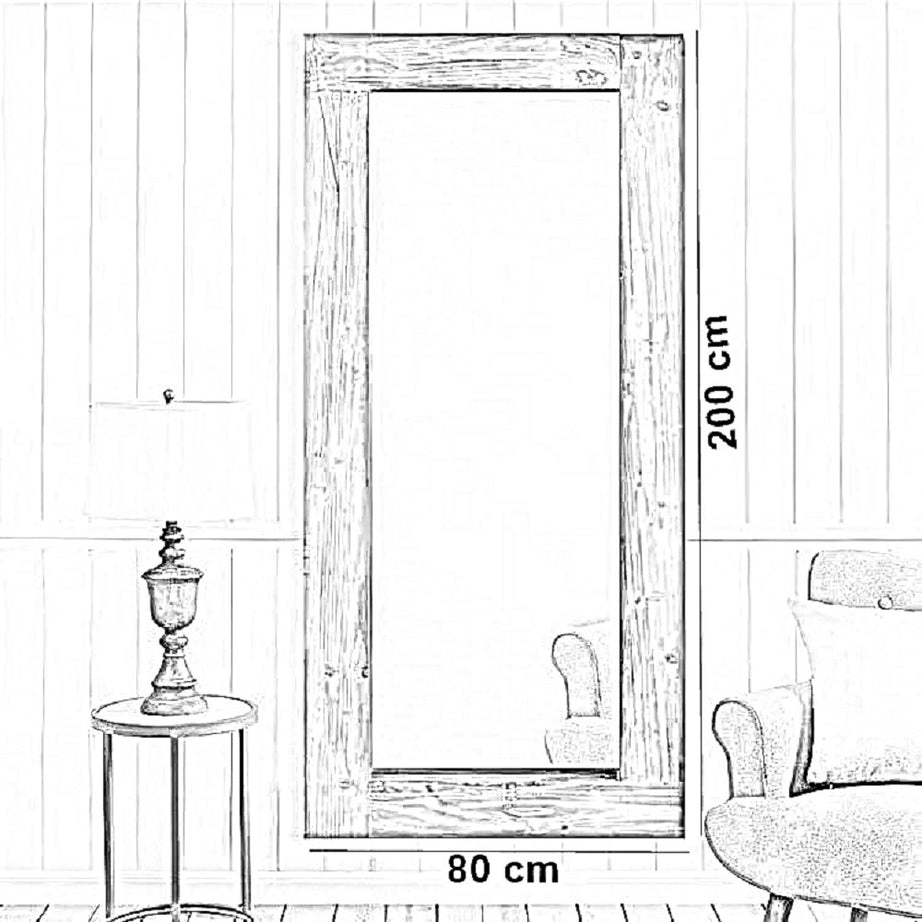 مرايا بإطار خشبي، 80*200 سم