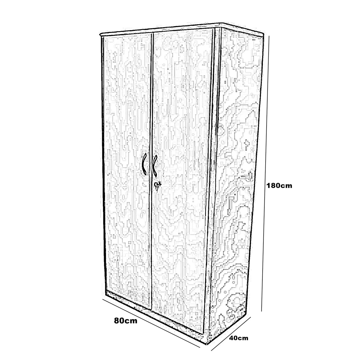 دولاب معدن و خشب، 80*40*180 سم