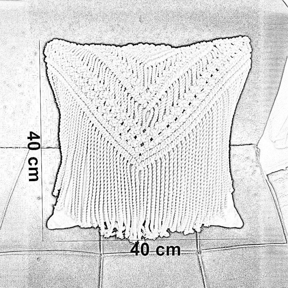 كوشن مكرمية قطن، 40*40 سم