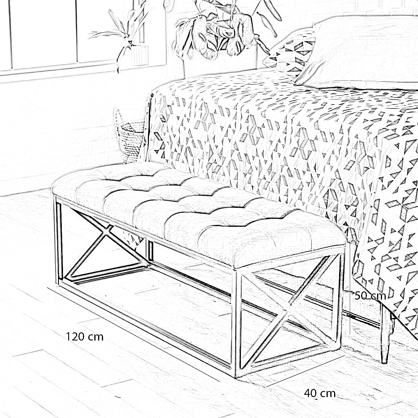 بانكيت ستيل، 120*40*50 سم