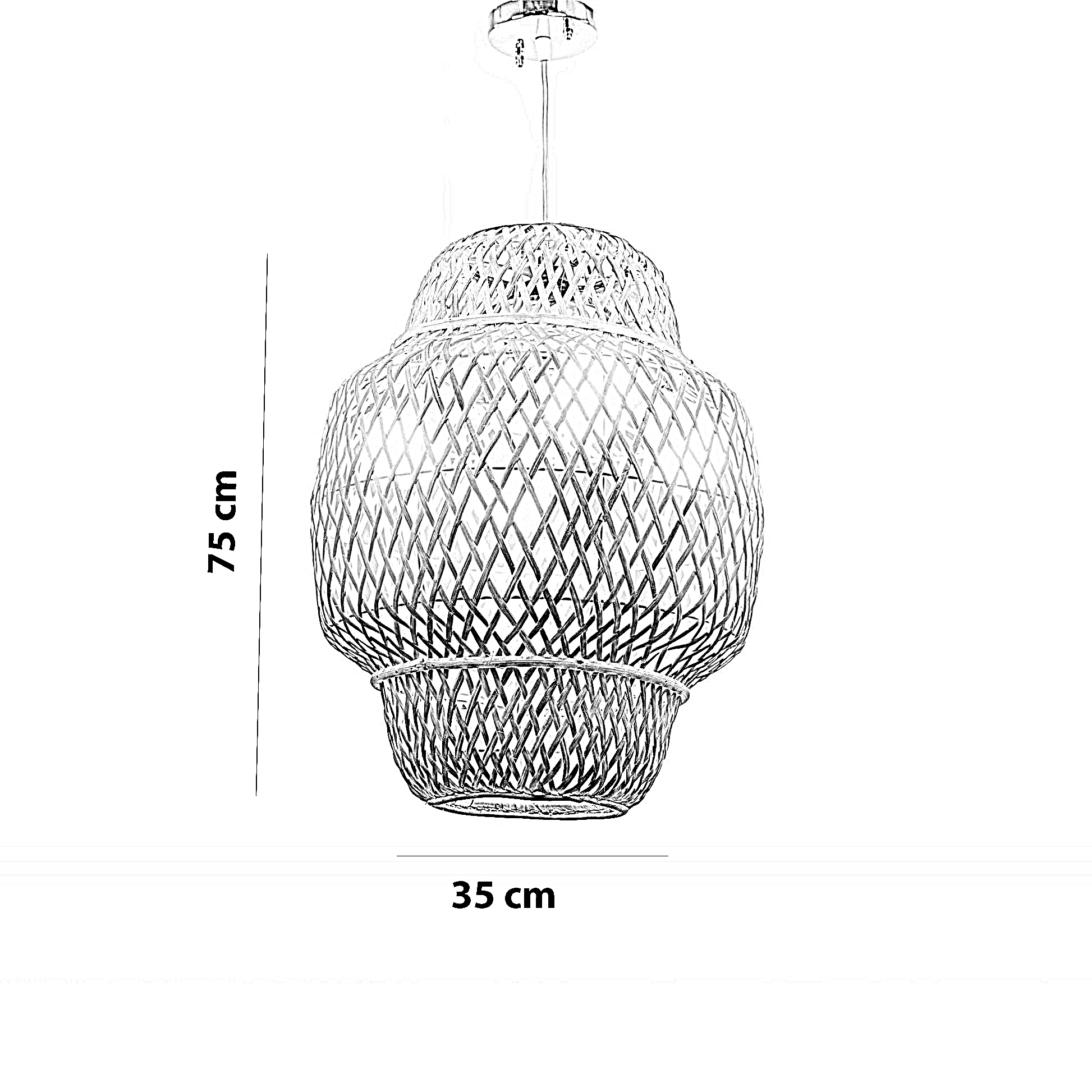 نجفة خيزران، 35*75 سم