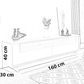 ترابيزة تليفزيون ام دي اف، 160*30*40 سم