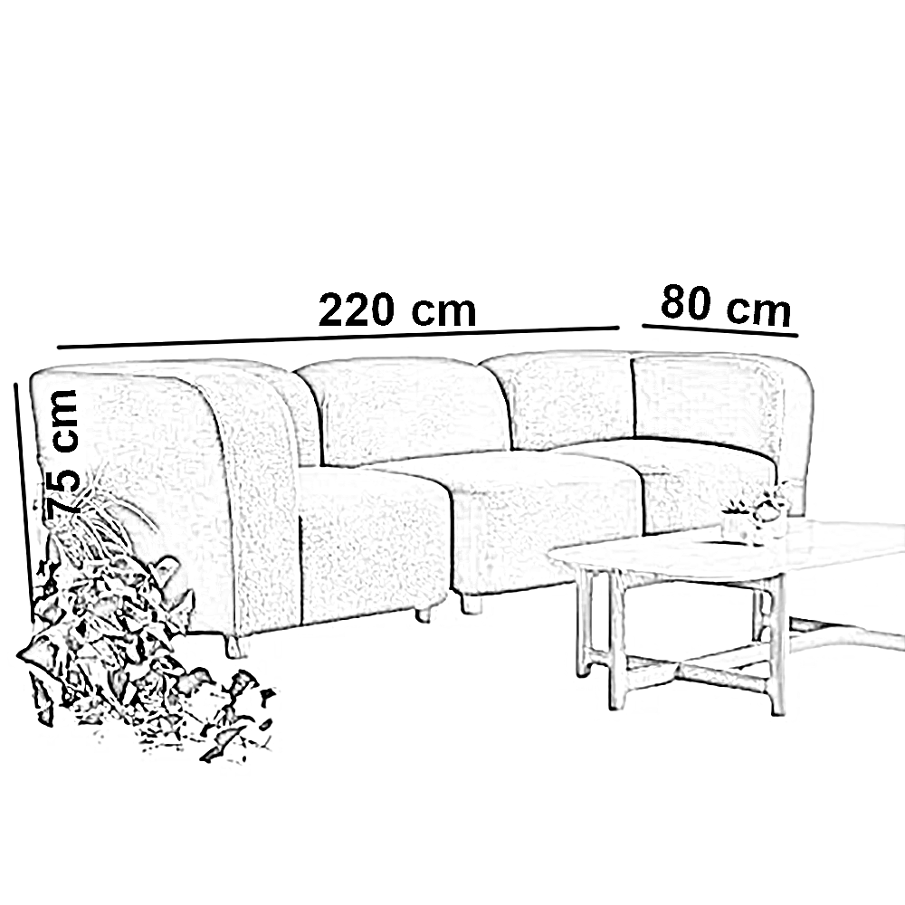 كنبة خشب زان أحمر، 220*80*75 سم