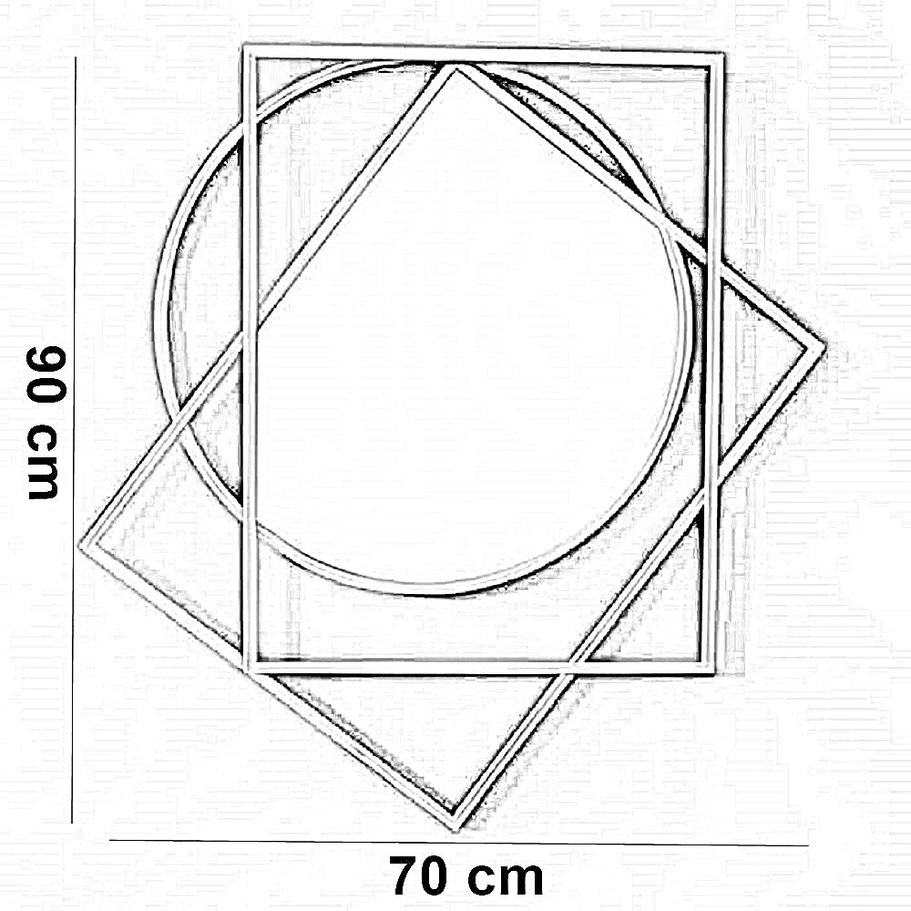 مرايا حائط بإطار ستيل، 70*90 سم