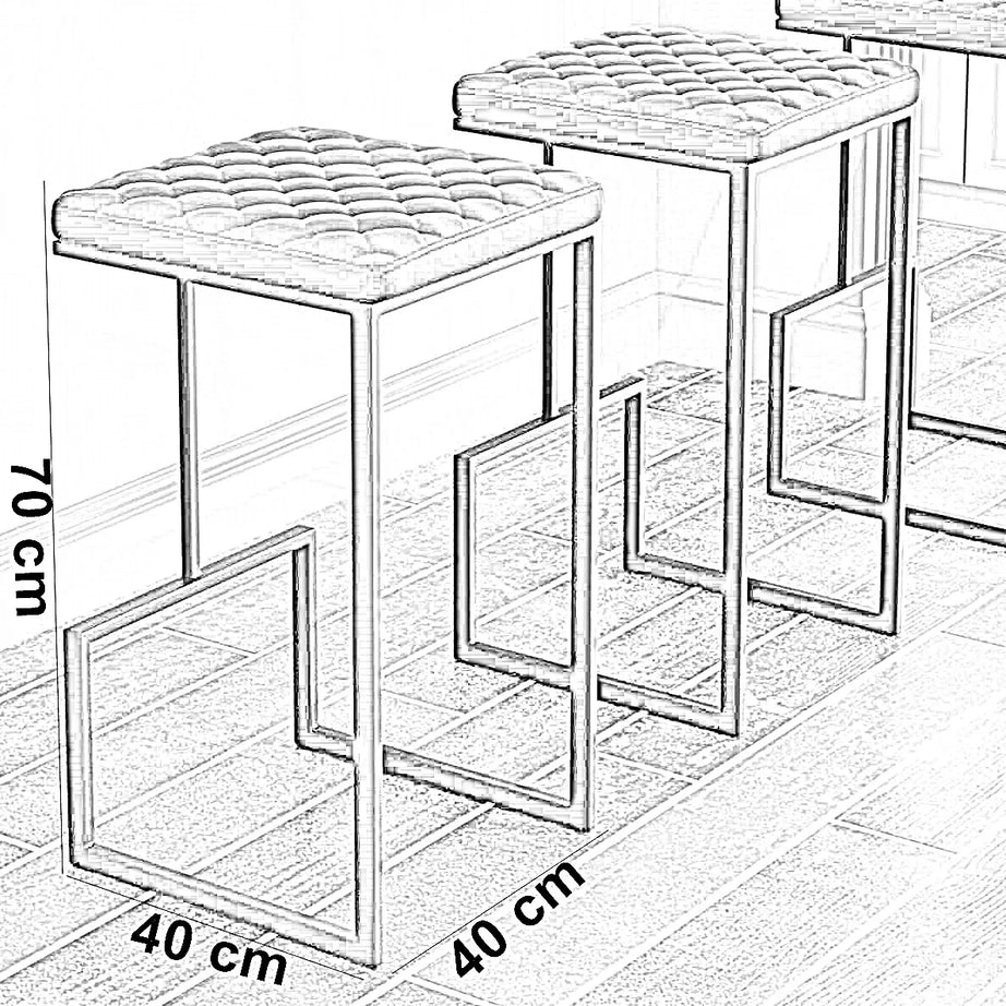 كرسي بار ستيل، 40*40*70 سم