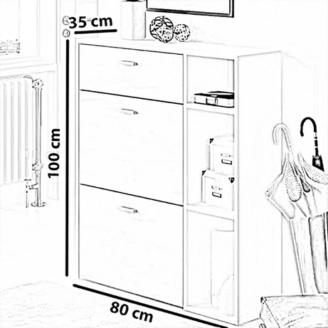 جزامة خشب ام دي اف اسباني، 80*35*100 سم