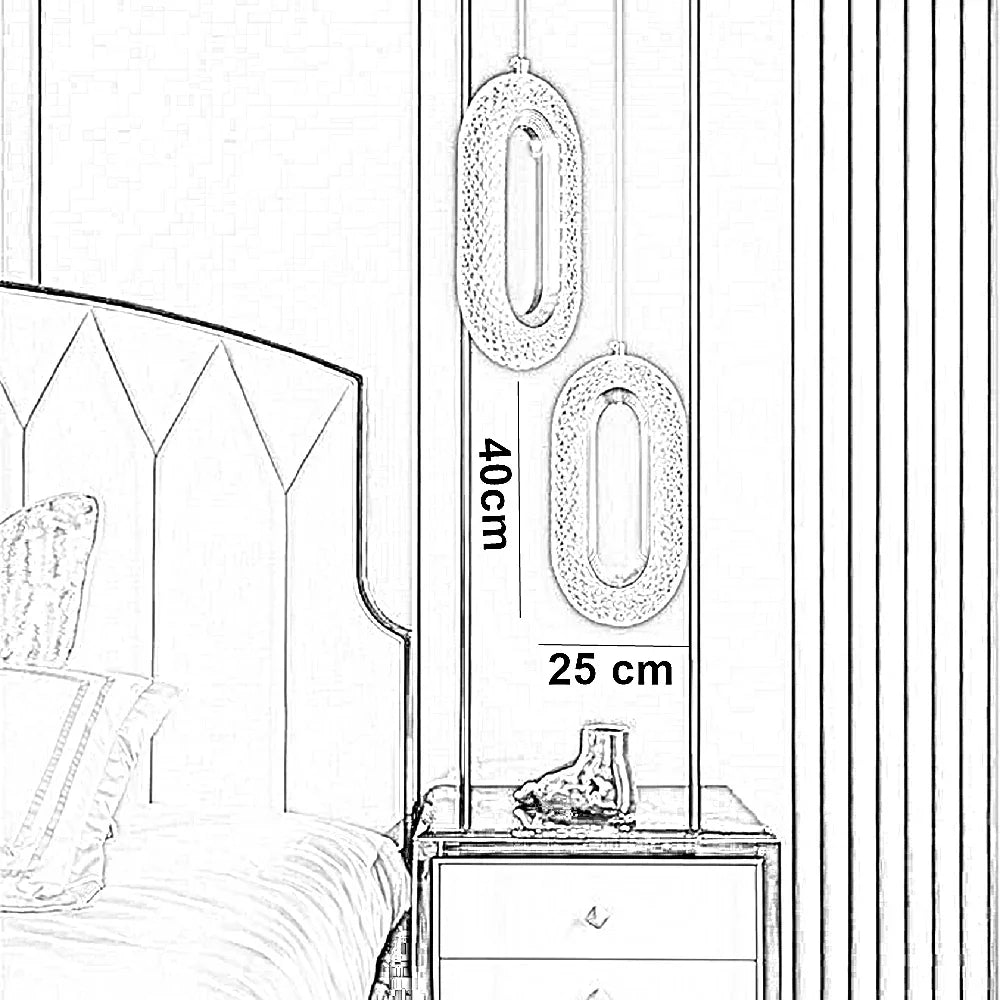 نجفة أكريليك، 25*40 سم - قطعتين