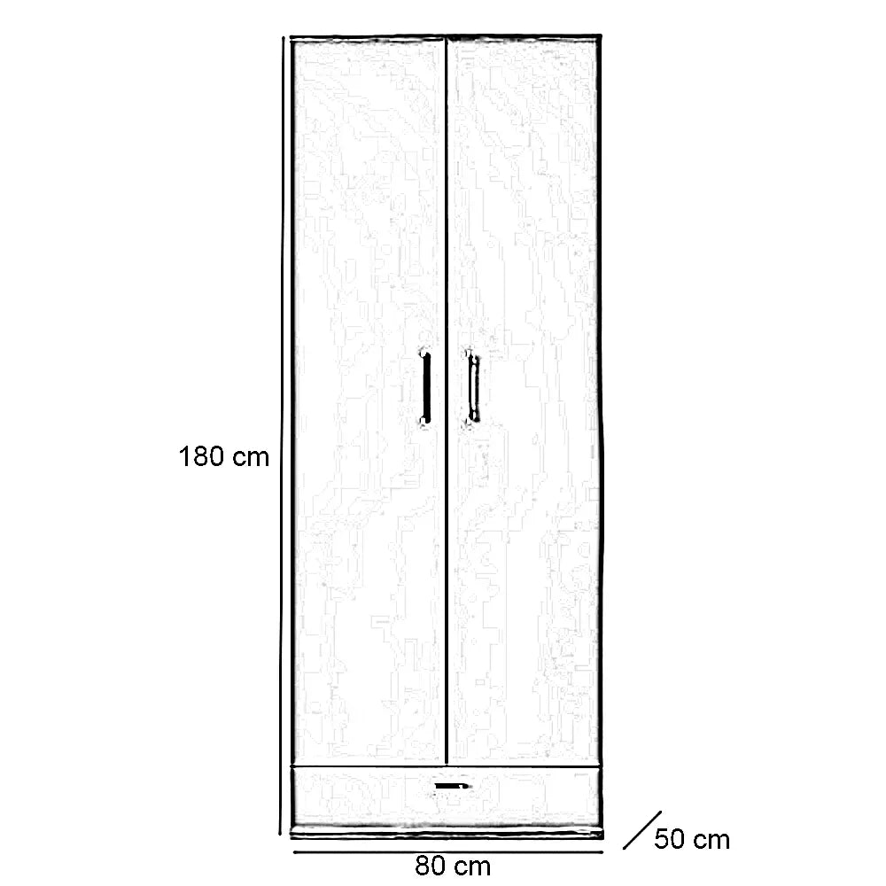 دولاب خشب ام دي اف، 80*50*180 سم