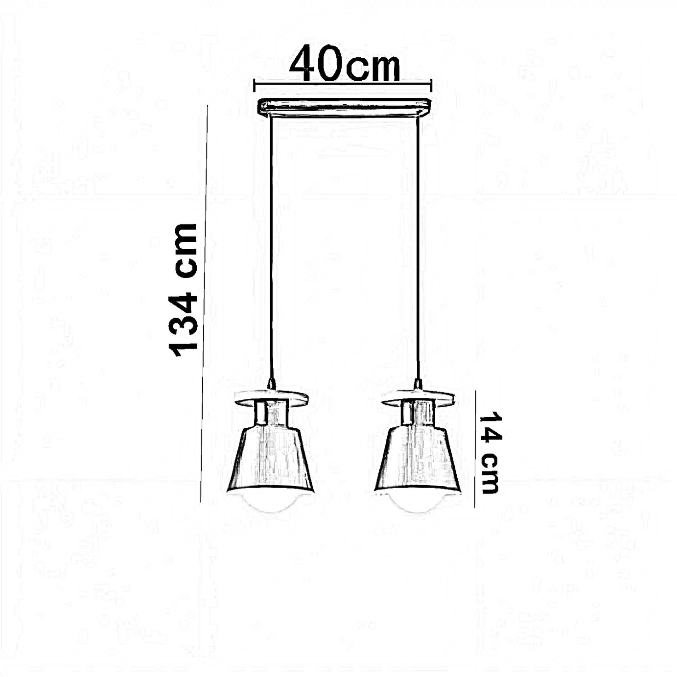 نجقة معدن و خشب، 40*134 سم