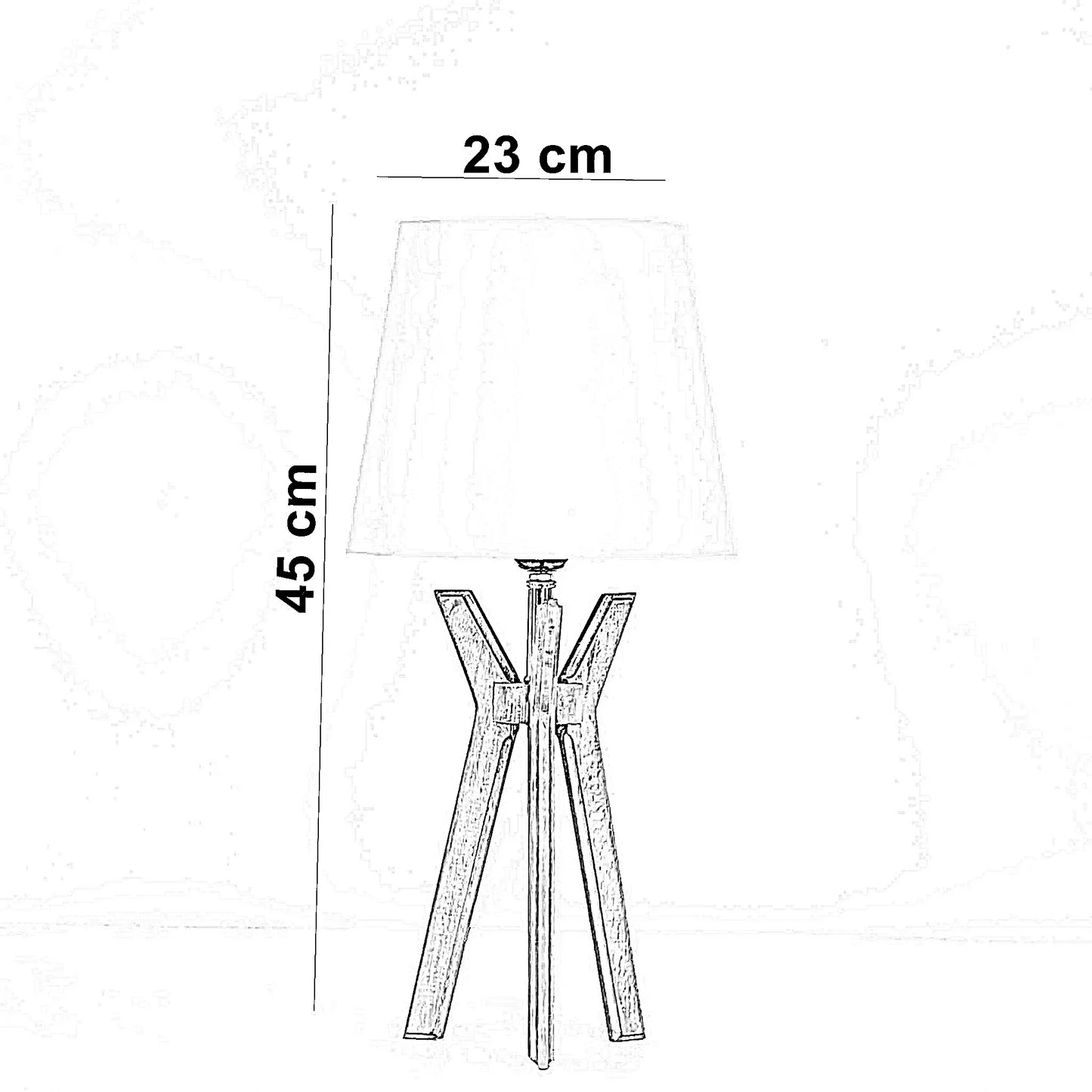 أباجورة خشب زان، 23*45 سم