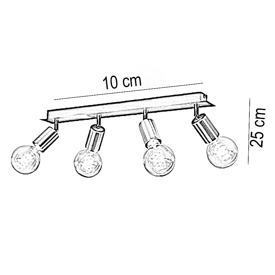 نجفة معدن، 10*25 سم - أسود*ذهبي