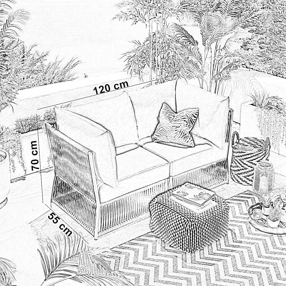 ركنة خارجية ستيل و دوبار، 120*55*70 سم - قطعتين