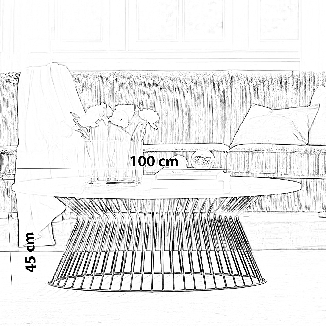 ترابيزة قهوة ستيل، 100*45 سم