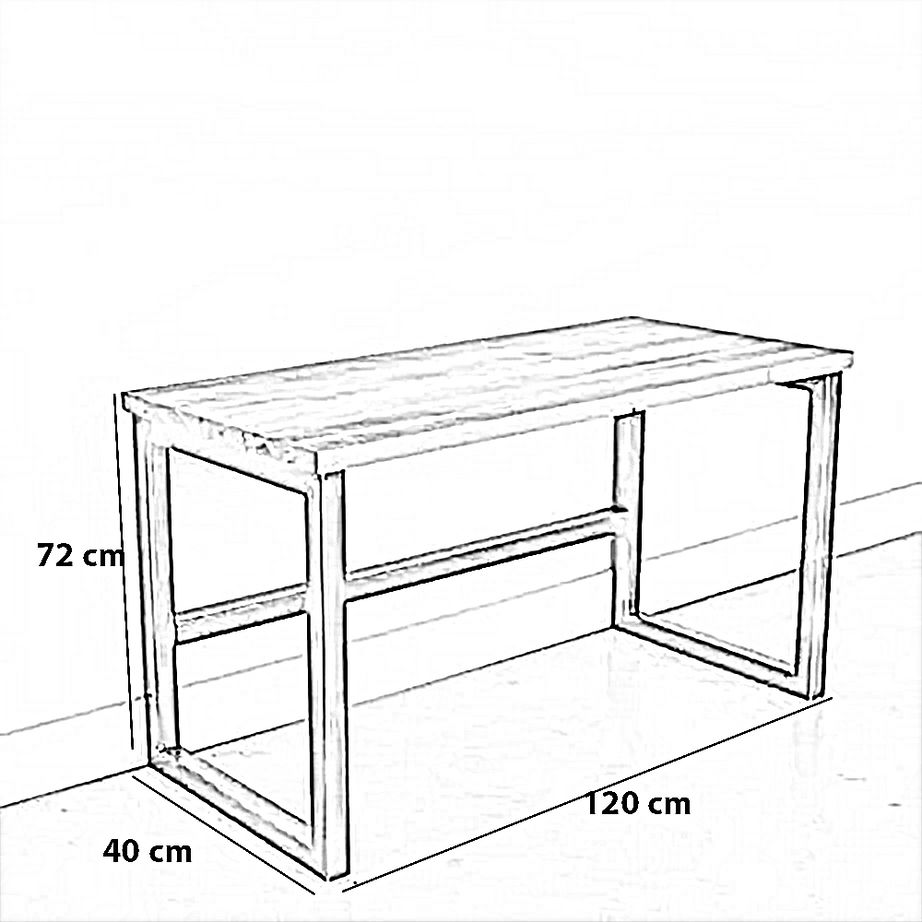 مكتب معدن، 120*40*72 سم