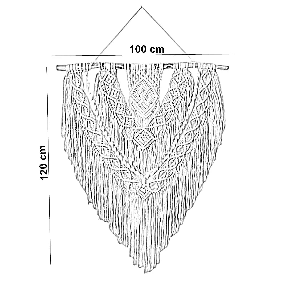 مكرمية حائط خشب، 100*120 سم