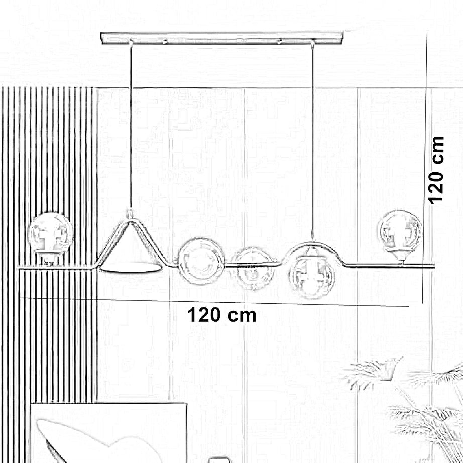 نجفة معدن و زجاج، 120*120 سم
