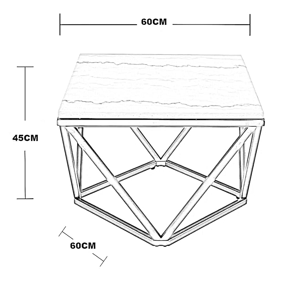 ترابيزة جانبية معدن، 60*60*45 سم