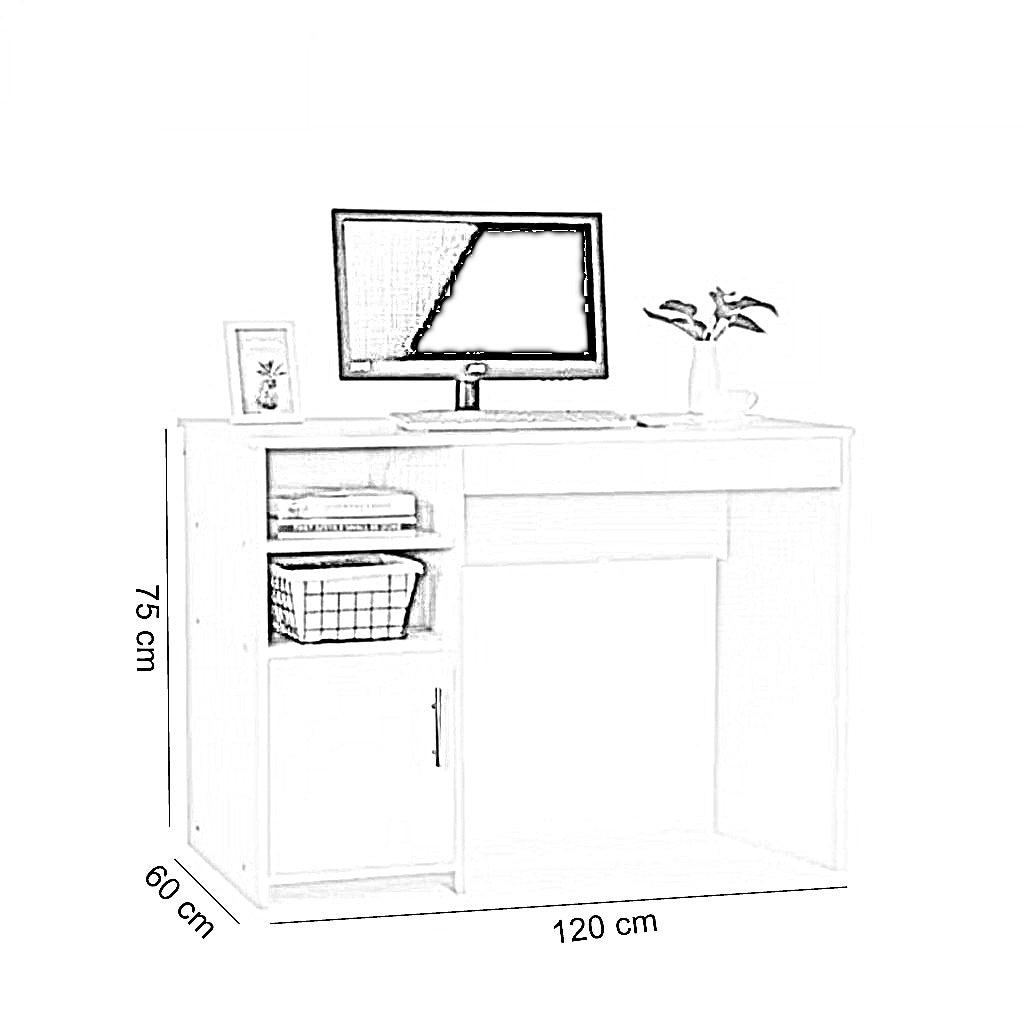 مكتب خشب ام دي اف، 120*60*75سم