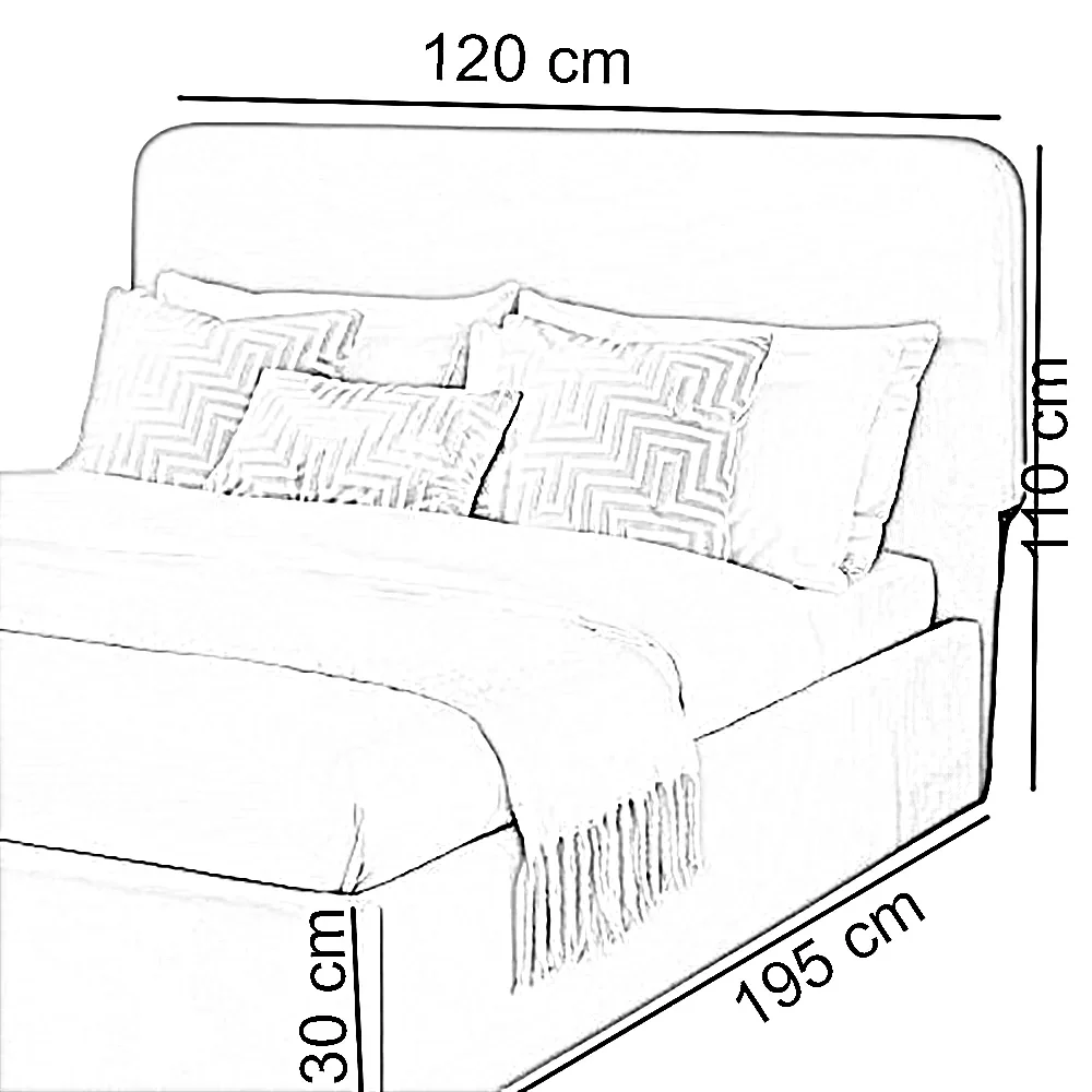 سرير فردي خشب كونتر، 120*195*110 سم