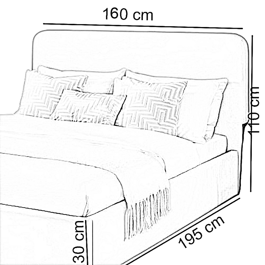 سرير كينج خشب كونتر، 160*195*110 سم