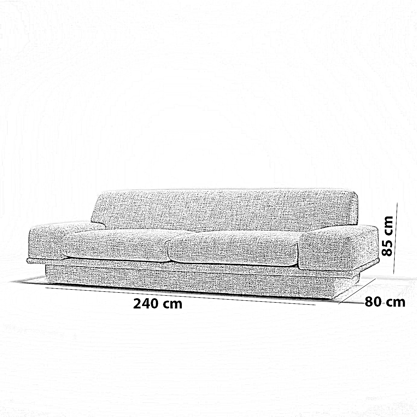 كنبة خشب زان، 240*80*85 سم